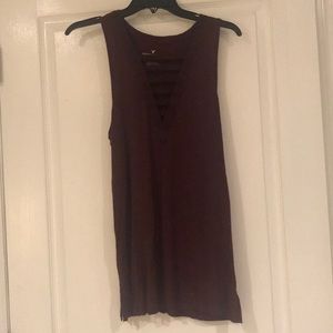 Burgundy layering tank